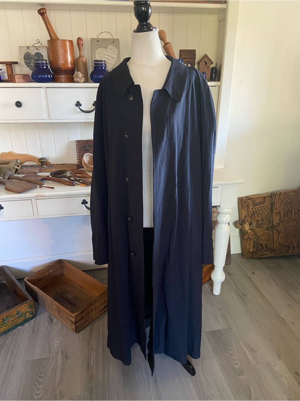 Schneider Men's Long black Trench Coat